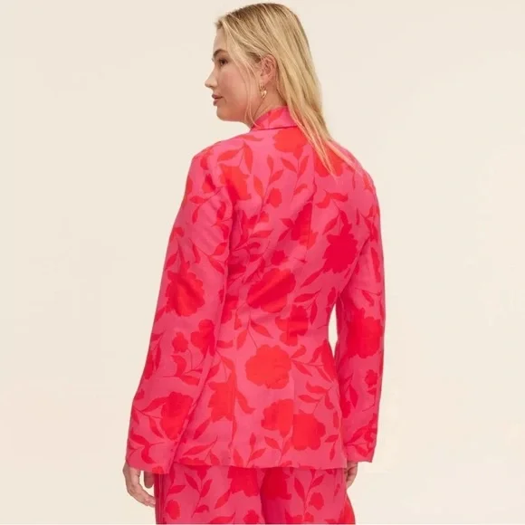Kate Spade Floral Pink Women's Blazer - Picture 2 of 6
